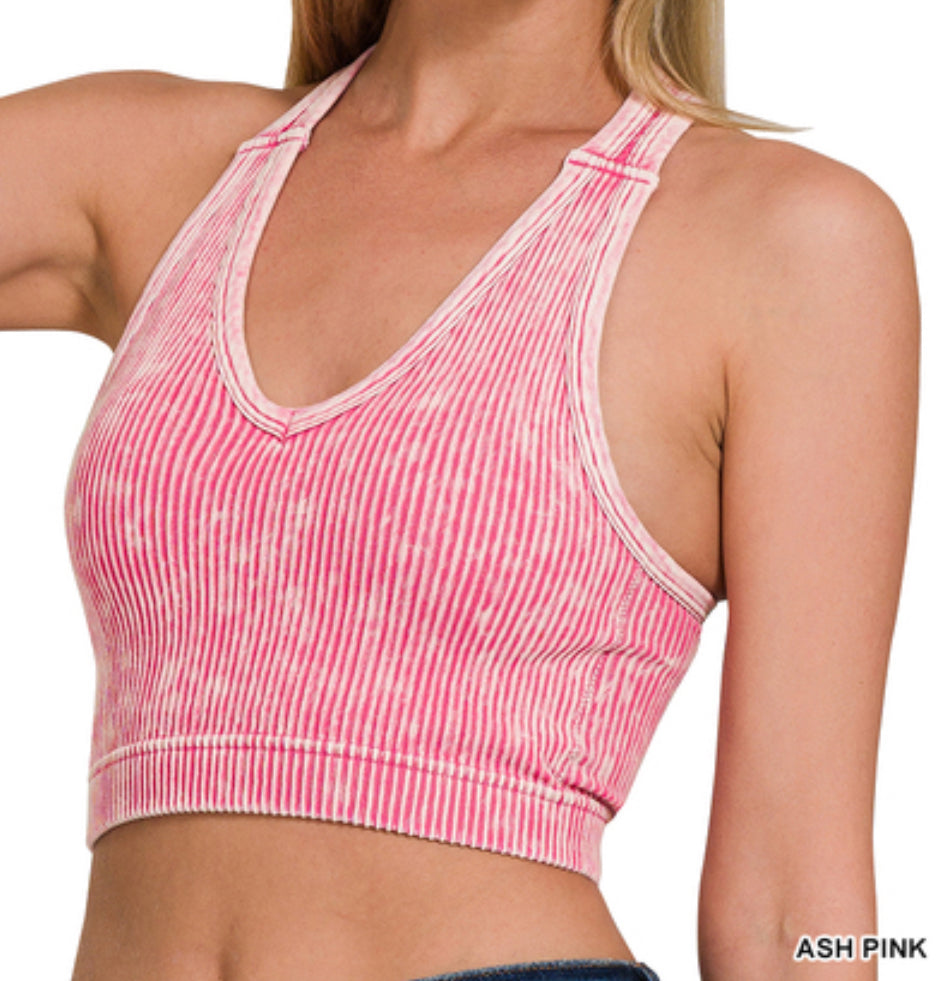 Washed racerback tank