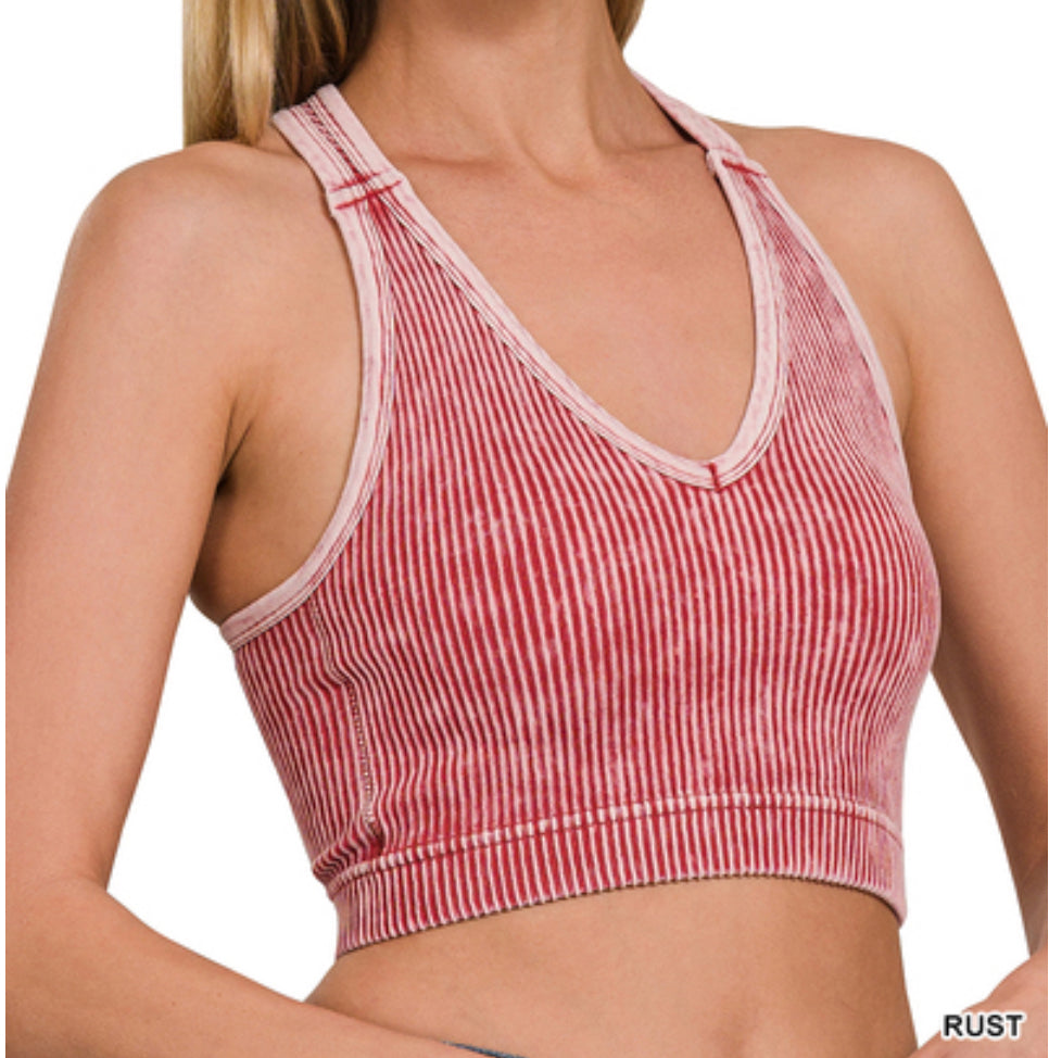 Washed racerback tank