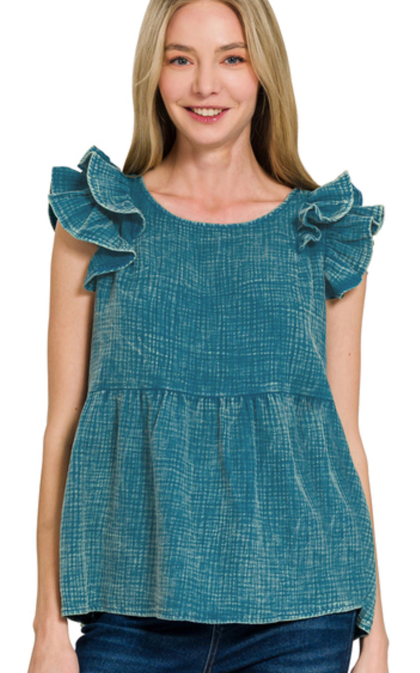 Tiered Ruffle Teal