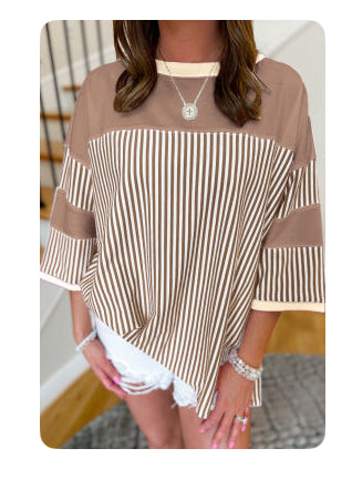 Khaki stripe patchwork
