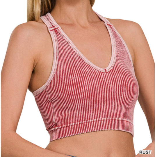 Washed racerback tank