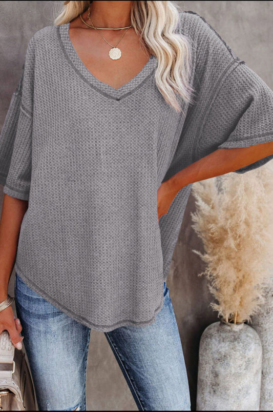 Gray exposed seam half sleeve
